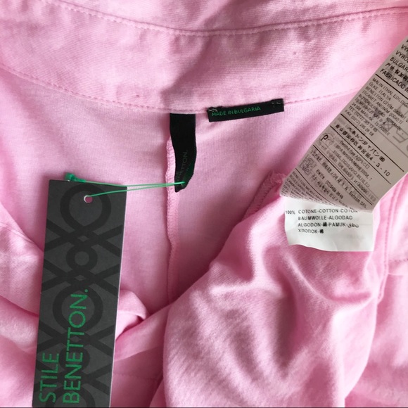 NWT United Colors Of Benetton Pink Polo Sz Small - Picture 2 of 5